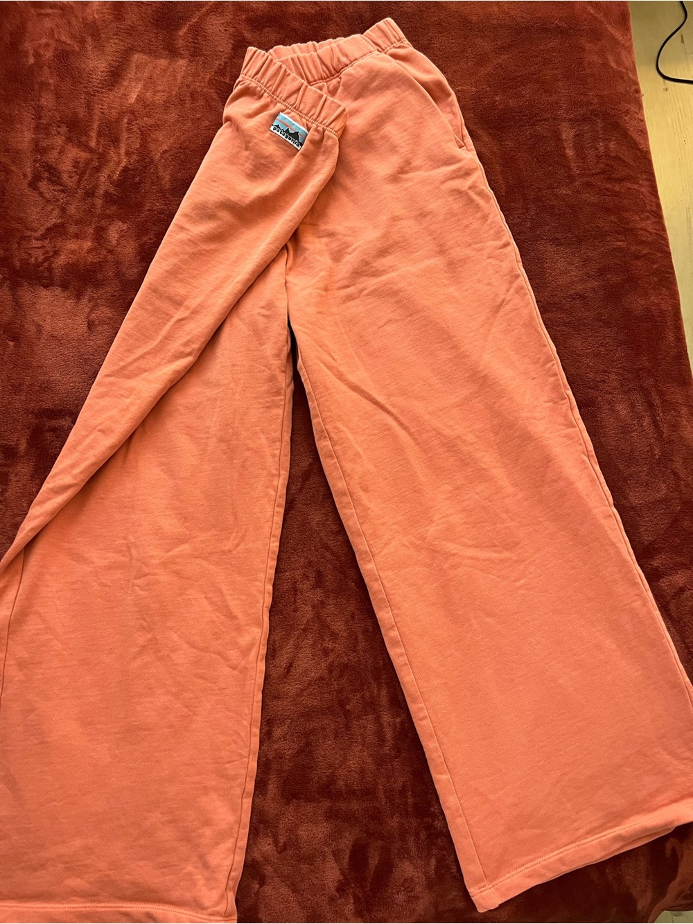 Patagonia Wide-Leg Sweatpants in Coral Orange